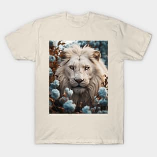 Floral White Lion T-Shirt